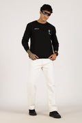 Man wearing a black long-sleeve shirt